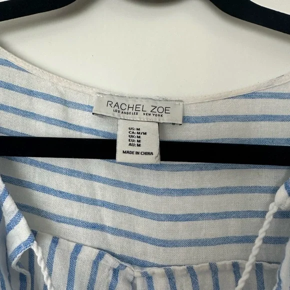 Rachel Zoe Blue and White Tie Front Mini beach coverup - Picture 2 of 2